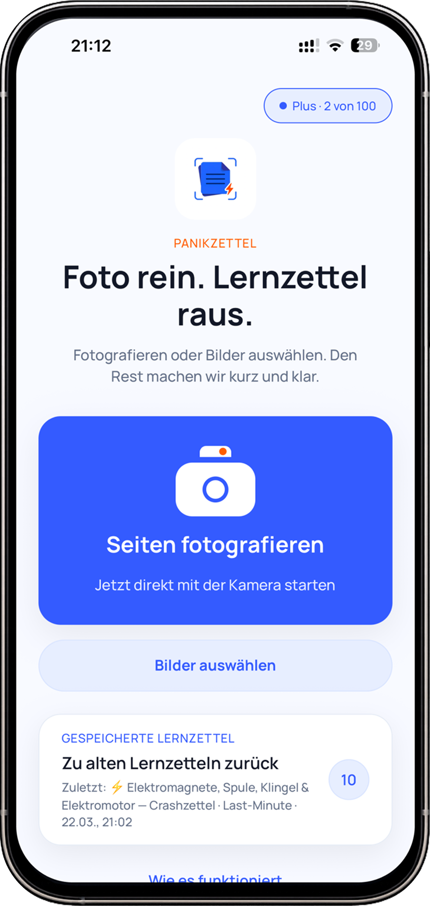 StudyBrief hero screenshot in English